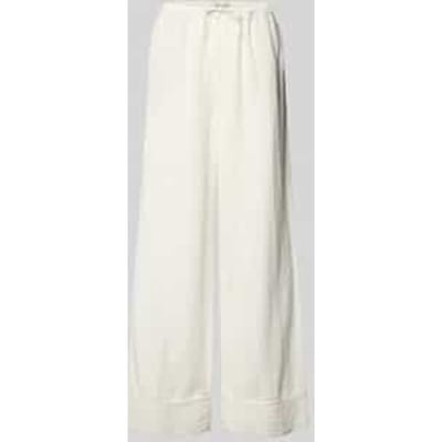 relaxed fit wijde broek van katoen-viscosemix