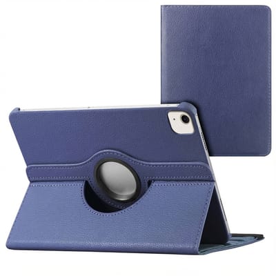 imoshion Tablet Hoes - Geschikt voor Apple iPad Air 13 inch (2026) M4 / Air 13 inch (2025) M3 / Air 13 inch (2024) M2 - 360° Draaibare Bookcase - Donkerblauw