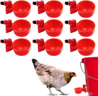 drinkbak kippen-Kippen Drinkbak-Kippendrinker - Automatische kippendrinker -Automatische drinkfontein-Automatische stop wanneer het water vol is- Drinkset voor pluimvee - Voor kuikens - eenden - ganzen - kalkoenen en konijnen -（ 6-pack）