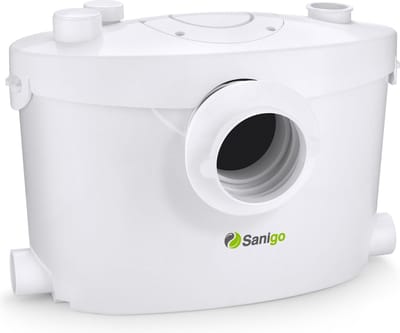 Sanigo400+ Hefsysteem Afvalwaterpomp 400W Huisvuilpomp 135L/min voor WC met koolstoffilter 8,5m en demonteerbare serviceplaat