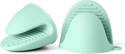 Hittebestendige Ovenhandschoenen - 2 stuks - mintgroen - silicone