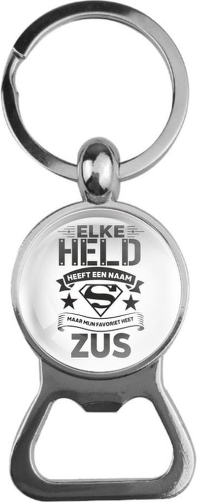 Bieropener Glas - Elke Held Heeft Een Naam Maar Mijn Favoriet Heet Zus
