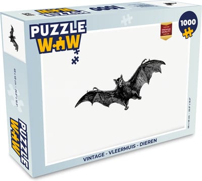 Puzzel Vintage - Vleermuis - Dieren - Legpuzzel - Puzzel 1000 stukjes volwassenen