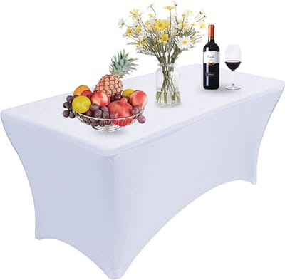 Rechthoekige Spandex Tafelhoes 8FT - Stretch Tafelkleed voor Bruiloft, Outdoor Party en Evenementen