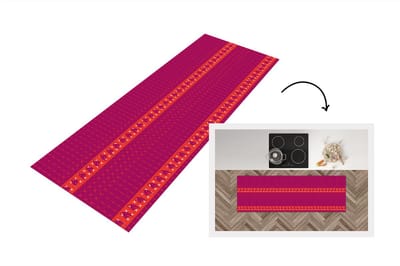 Keukenloper - Loper keuken - Olifant - Design - Roze - 150x50 cm - Keukenloper vinyl