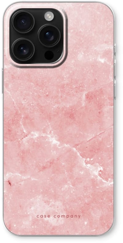 Case Company® - Hoesje geschikt voor iPhone 16 Pro Max hoesje - Roze marmer - Soft Cover Telefoonhoesje - Bescherming aan alle Kanten en Schermrand