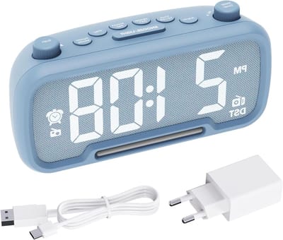 Digitale Wekker - Nachtlamp Klok - Wakker Worden - Ingebouwde FM Radio - N.v.t. - Blauw