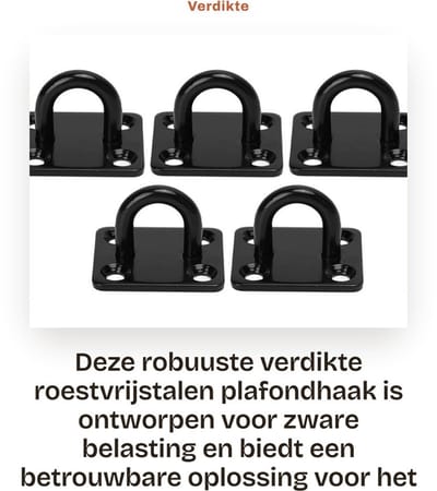 Dailygoods - Verdikte Roestvrijstalen Plafondhaak met Versterkte Belasting