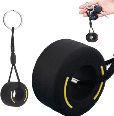 Sleutelhanger Raceband I Autoband Sleutelhouder I Racing Band Sleutelhanger I Universeel I Auto Accessoires I Zwart/Geel