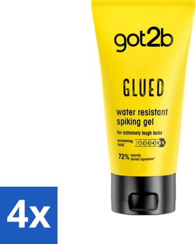4 x Got2B - Styling Gel - Glued - 150 ml - Haarkleur - Haartype - Stijl - Fixatie - Hold