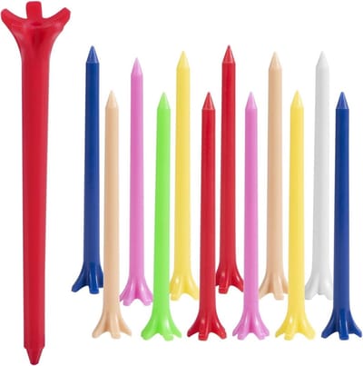 Golf Tees - Golf Tee Set - Golfen Oefenen - Duurzaam Plastic Materiaal - 70 mm - Willekeurige Kleuren
