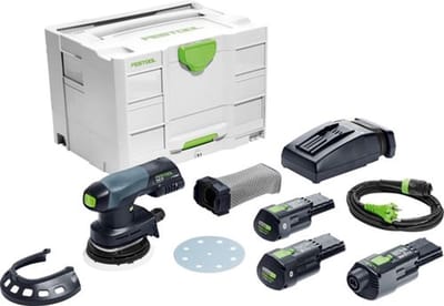 Festool ETSC 125 3,0 I-Set Accu Excenterschuurmachine 18V 3.0Ah in Systainer incl. ERGO Adapter - 577689