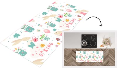 Keukenloper - Loper keuken - Patroon - Pasen - Lente - 120x50 cm - Keukenloper vinyl