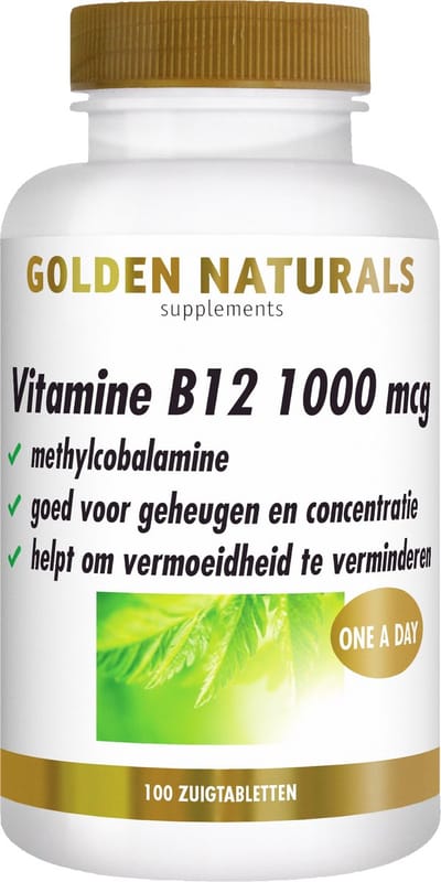 Golden Naturals Vitamine B12 1000 mcg (100 veganistische zuigtabletten)