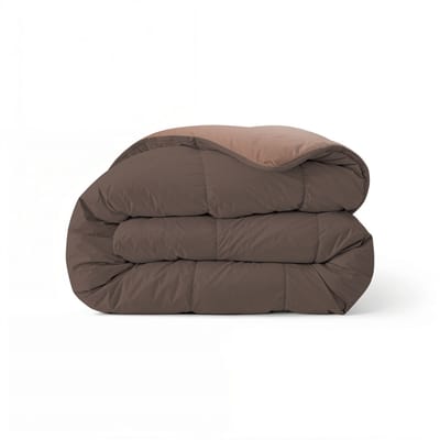 Zelesta Comfort Duo Dekbed zonder overtrek - Wasbaar Hoesloos dekbed - Met vaste overtrek - 2 in 1 - Chocolade bruin & Mokka - 140x200cm