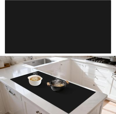 Hittebestendige antislip bakmat 48 x 61 cm voor deeguitrollen en keukenwerkblad, multifunctionele silicone mat voor bakken en koken (zwart)