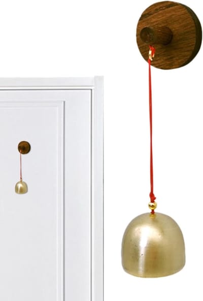 Antieke Deurbel - Winkeliersbel Hout - Toegangscontrole Horeca - Zelfklevende Installatie - 107 cm Lengte - Meerkleurig