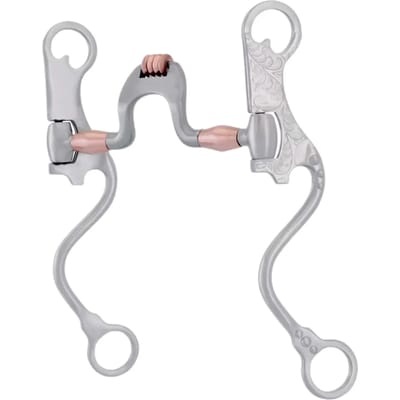 Mors western snaffle voor paard met rollen en koperen stangen Metalab FG