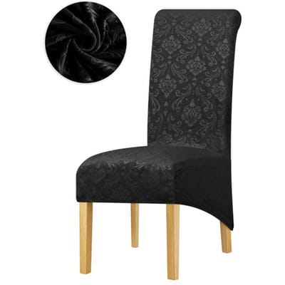 1 /2 /4 /6 Stuks Fluweel Stof Grote Eetkamerstoelhoes XL Maat Hoes voor Stoelen Lange Rug Keukenstoelhoezen Elastische Stretch 1 Piece
