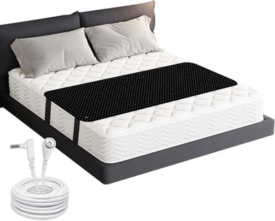 Aarding Mat - Slaapmat Aarde - Gezonder Slapen - Koolstofvezel PU-leer - 198 x 137 cm - Zwart