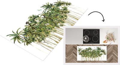 Keukenloper - Loper keuken - Jungle - Palmboom - Vogels - 120x60 cm - Keukenloper vinyl
