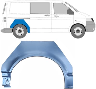 Reparatiepaneel achterspatbord voor Volkswagen Transporter T5 2003-2015 / Rechts