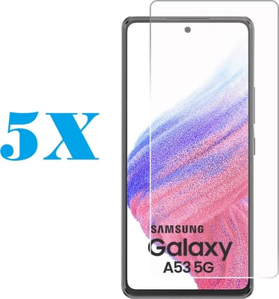 Screenprotector Glas - Tempered Glass Screen Protector Geschikt voor: Samsung Galaxy A53 A536 5G - 5x