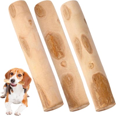 Kauwbotten Koffiehout - Hondenkluif Natuurlijk - Tandverzorging Hond - 100% Natuurlijk Hout - 3 stuks 13 cm - Geel