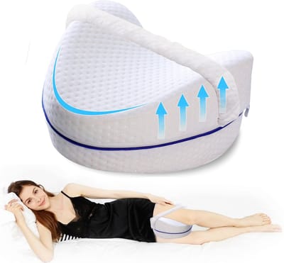 Dailygoods- Beenkussen Orthopedisch - Beenkussen Zijslaper - Beenverhoger voor in bed - Traagschuim - Ademend - Verlichting van ischiaspijn - Kniemassagekussen