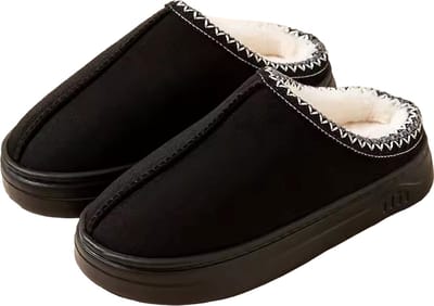 Warme dames sloffen - Pluche gevoerd - Slipper - Suede - Anti-slip