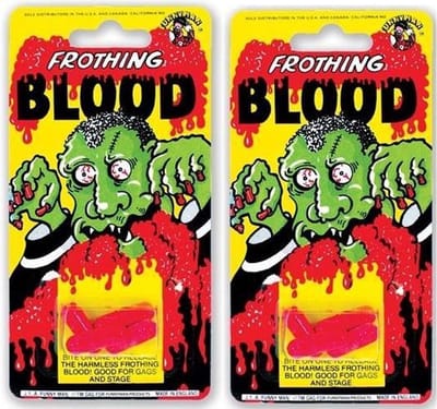 8x stuks horror kunstbloed capsules - voor in de mond - Nepbloed - Halloween verkleedaccessoires - Blood