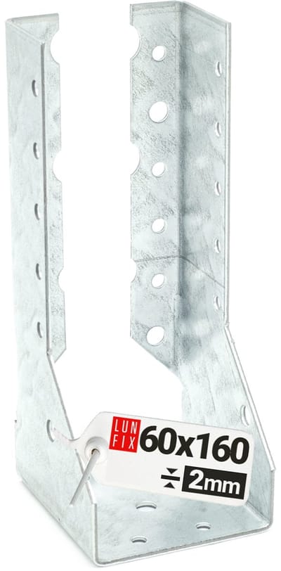 LUN FIX - Balkenschuh Type B - Houten balkverbinder - 60x160 mm - Verzinkt - 2 mm
