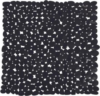 AquaVive veiligheidsmat "Stones" voor in bad of douche | zwart | 55 x 55 cm | 100% PVC