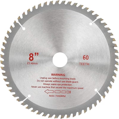 Cirkelzaagblad - Metaalzaagblad - Precisie Zagen - Hardmetalen Tanden - 200 mm 60T - Zilver