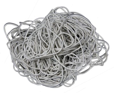 1 kg - Elastiek - wit - diameter 25mm - breedte 1,5mm - in zak - ca 4800 stuks