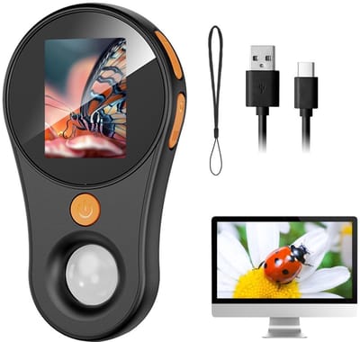 By shayne - Digitale Microscoop - Handheld Draagbare Microscoop - 500X Vergrootglas - Zwart - Voor Plantenobservatie - Ontdek en Leer - Compact en Ha.