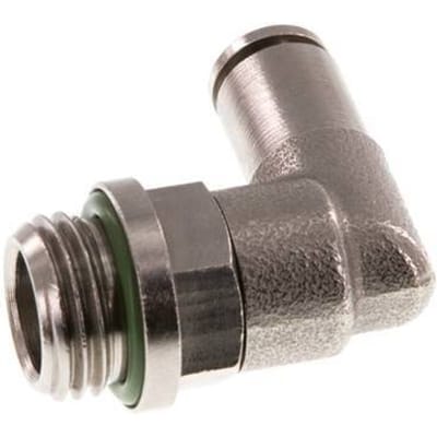 4mm x G1/4'' 90 graden L-verbinding Messing Insteekfitting Buitendraad Draaibaar FKM [2 Stuks]
