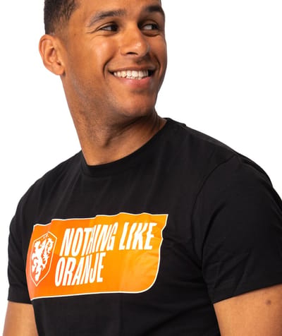 Nederlands Elftal T-shirt Heren - Zwart - EK 2024 - Maat S - Officiële KNVB Kleding