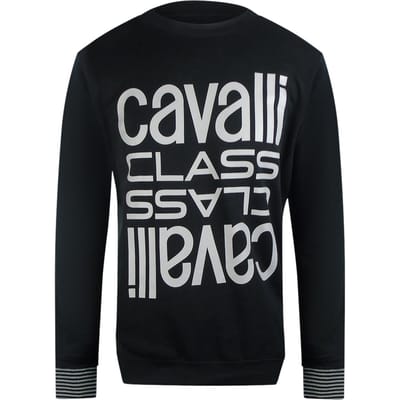 Cavalli Class Multi Logo Zwart Sweatshirt