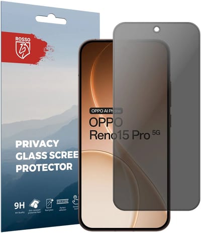 Rosso Privacy Screen Protector Geschikt voor Oppo Reno 15 Pro - 9H Gehard Glas - Case Friendly Tempered Glass - Eenvoudige Installatie