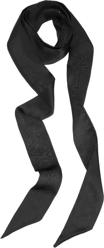 Stijlvolle Ribbonsjaal voor Dames, Effen Kleur, Lange Neckerchief, Zijde, Haaraccessoire en Sjaal voor Diverse Stijlen