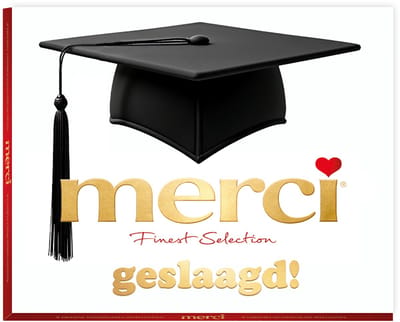 merci 250g "Geslaagd" - merci Finest Selection Assorted chocolade - Mix van 8 smaken - Chocolade cadeau - Individueel verpakte chocoladereepjes
