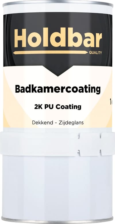 Holdbar Badkamercoating Tin (NCS S 4500-N) 1 kg - Badkamerverf - Tegelverf - Alle kleuren - Waterdichte Badkamer verf - Ook Toepasbaar in douchecel - Gemakkelijk te reinigen - 2 Componenten