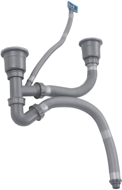 Dailygoods- Afvoer Set Dubbele Gootsteen - Uitbreidbaar - Hoogwaardig PP/PVC/Roestvrij Staal - Antigeur - Eenvoudig te Installeren - Flexibel Ontwerp - Afvoerset