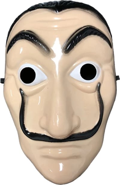 Face Mask Salvador Dali – Net als La Casa De Papel – Halloween Masker – Beige – Cosplay – Verkleden – Party – Feest – Themafeest – Realistisch – Maskerade – Comfortabel – Populair – Uniek Design – Salvador Dali Stijl