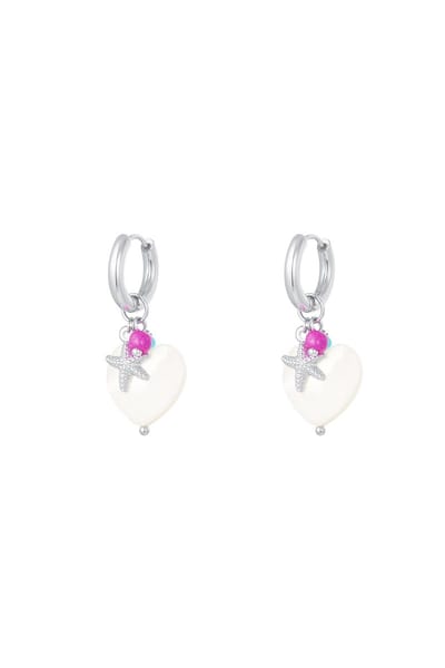 Sea star earrings - Beach collection Silver Stainless Steel - Yehwang - Oorbellen - Stainless Steel (verkleurt niet!) - Zilver - 3,90 x 1,60 cm