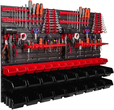Opslagsysteem wandrek 1152 x 780 mm, Gereedschapshouders, Stapelboxen Opbergkast Opslagbakken, Extra sterke wandplaten, Uitbreidbaar