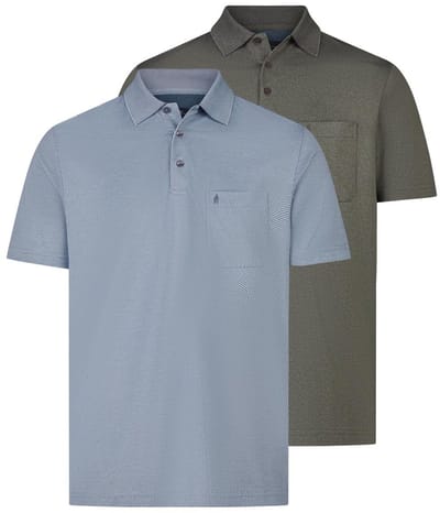 RAGMAN Heren poloshirt 2 pack Basic