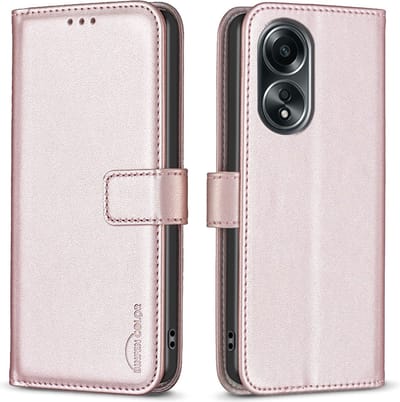 BINFEN Hoesje - Geschikt voor OPPO A58 Hoesje - BINFEN Color Book Case - Rose Gold