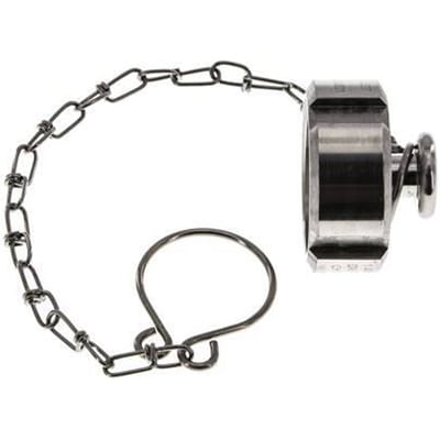 Blindwartel Rd34 X 1/8'' DN 15 RVS 1.4301 NBR DIN 11851 FDA 21 met Ketting